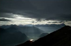 Tramonto sulla bassa Valtellina. Foto M. Dei Cas
